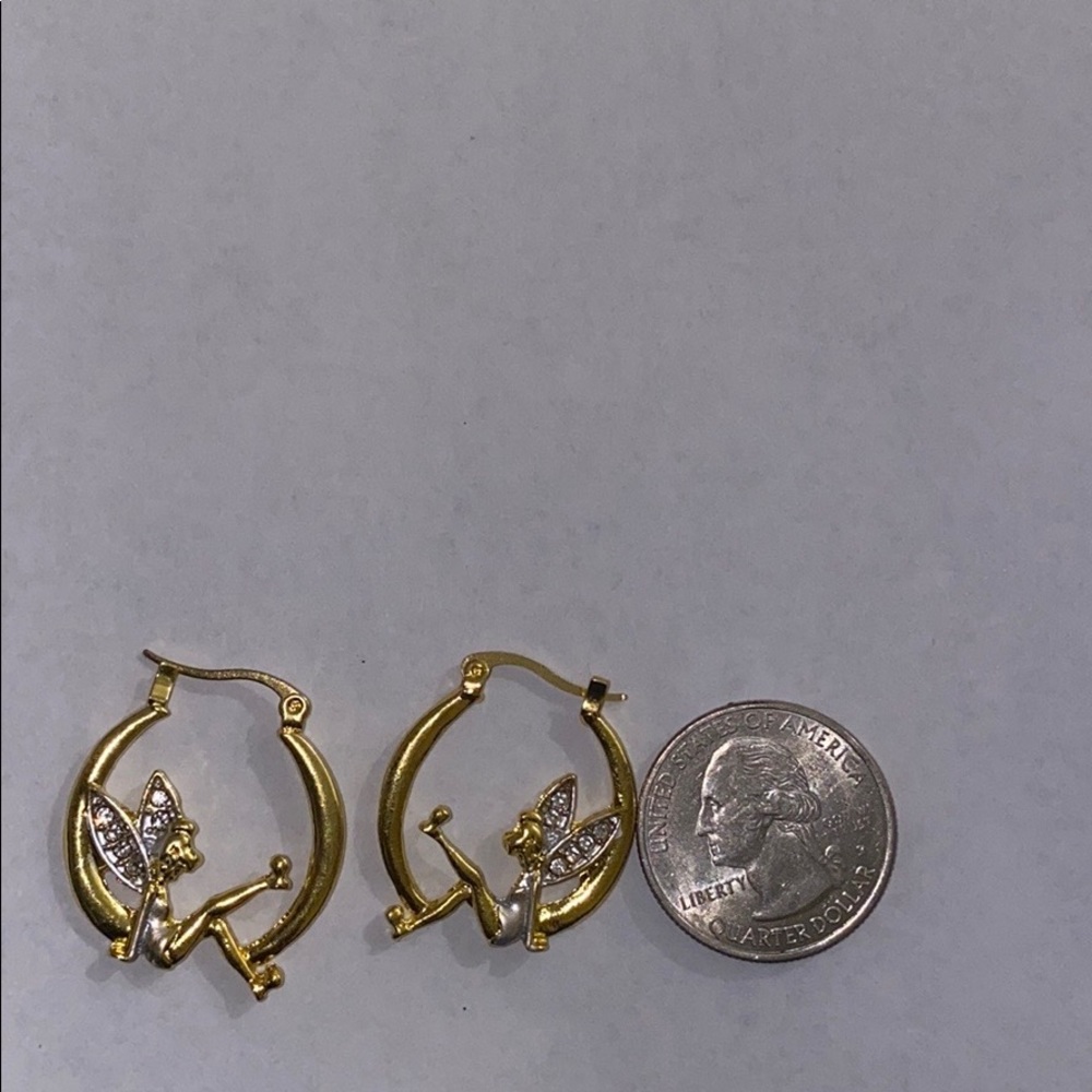 18k gold Tinker Bell Earrings Buy 1 Get 1 1/2 off - Picture 4 of 7